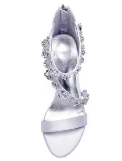 Sandales de mariée talon haut décoré des pailletes chaussures cérémonie