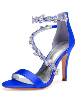 Sandales de mariée talon haut décoré des pailletes chaussures cérémonie