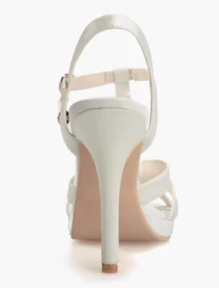 Sandales de mariée à talon haut en satin type T Chaussures de mariée