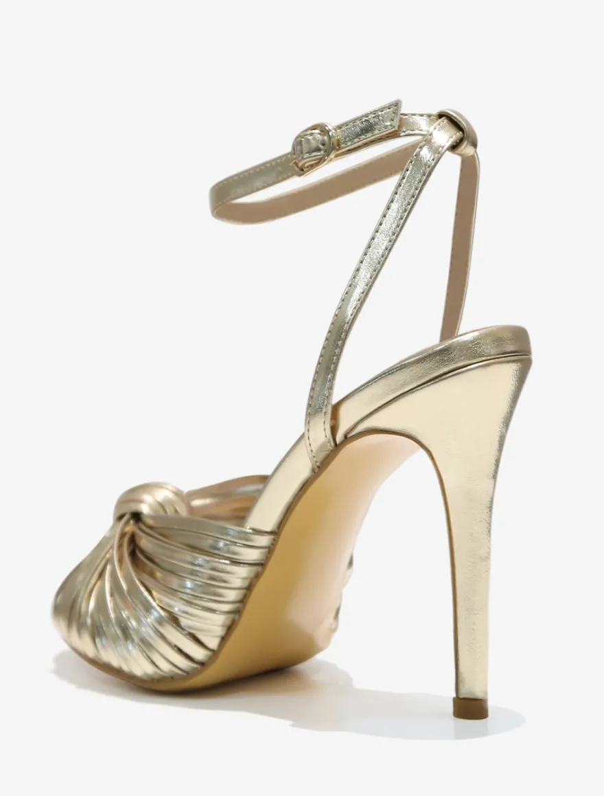 Sandales de Soirée à Talons Hauts avec Bout Ouvert Femme Unicolore