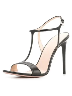 Sandales de Soirée à Talons Hauts avec Bout Ouvert Femme Unicolore