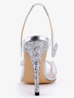 Sandales femme talon haut argent