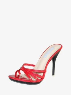 Sandales femme talon haut Mules noir en PU