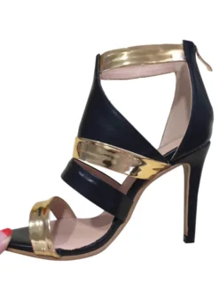 Sandales femme talon haut à zip