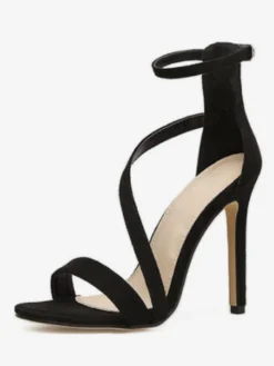 Sandales femme à talons hauts à lanière noir