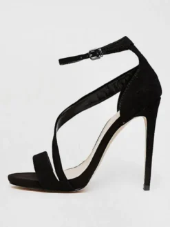 Sandales femme à talons hauts à lanière noir