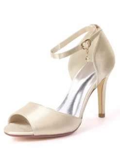 Sandales mariée à bout ouvert à talon haut avec boucle Sandales femme