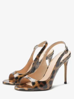 Sandales noires à talons hauts bout ouvert et talon aiguille chaussures habillées