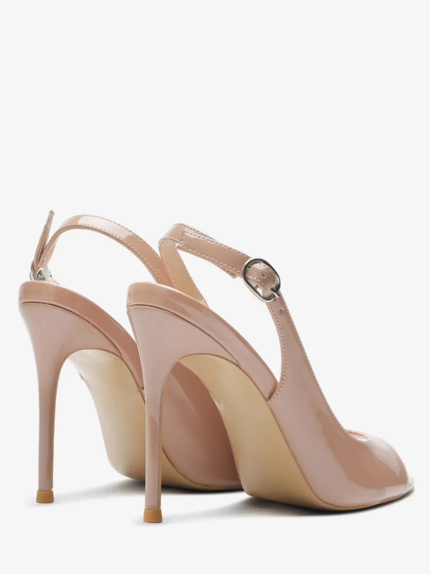 Sandales noires à talons hauts bout ouvert et talon aiguille chaussures habillées