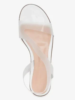 Sandales plates transparentes à bout ouvert pour femmes chaussures de plage