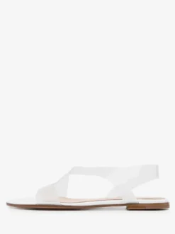 Sandales plates transparentes à bout ouvert pour femmes chaussures de plage