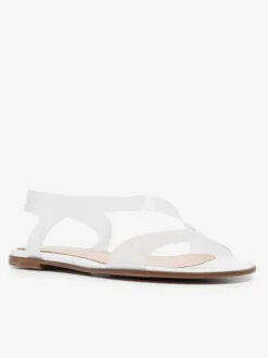 Sandales plates transparentes à bout ouvert pour femmes chaussures de plage