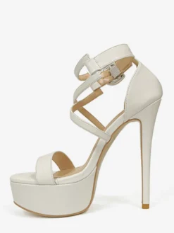 Sandales sexy à plateforme et bout ouvert pour femme chaussures à talons hauts et lanières