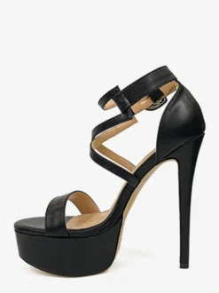 Sandales sexy à plateforme et bout ouvert pour femme chaussures à talons hauts et lanières