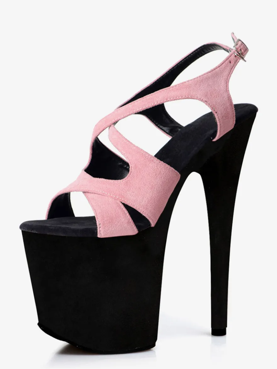 Sandales sexy à talons hauts plateforme bout ouvert brides