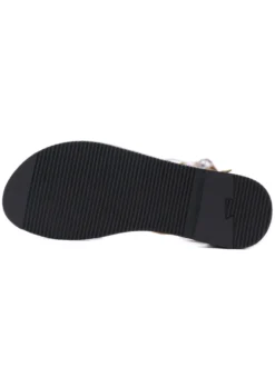 Sandales spartiates noires Boucle à bout rond en cuir PU Bottes d'été noires Sandales spartiates
