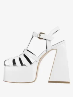 Sandales à talons blocs noires chaussures à talons hauts découpés à plateforme
