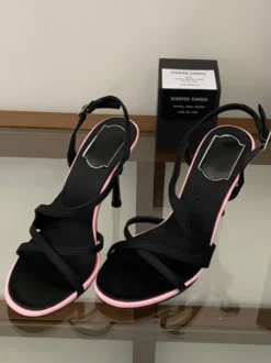 Sandales à talons hauts pour femmes bout ouvert détail boucle