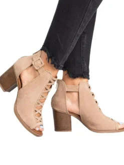 Sandales à talons noirs pour femmes talon aiguille bout ouvert en cuir PU sandales à lanières décontractées