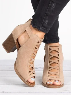 Sandales à talons noirs pour femmes talon aiguille bout ouvert en cuir PU sandales à lanières décontractées
