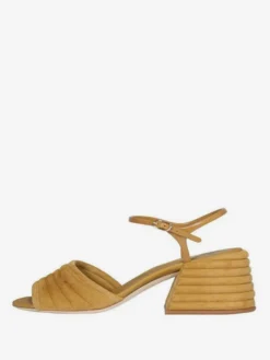 Sandales à talons épais en daim à bout ouvert pour femmes