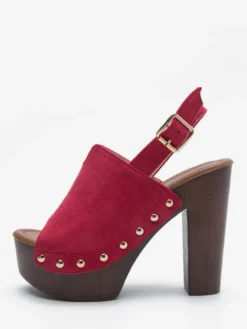 Sandales à talons épais et bout ouvert pour femme noires