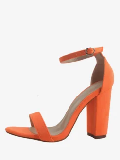 Sandales à talons épais et bride à la cheville pour femmes Chaussures de bal Chaussures de soirée en daim