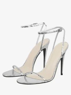Sandales à talons pour femmes chaussures de soirée rouges à bout ouvert et à talons aiguilles croisés