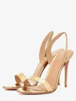 Sandales à talons pour femmes Sandales à talons aiguilles à bout ouvert en daim