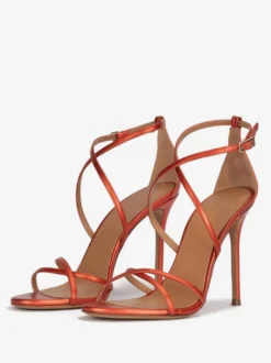 Sandales À Talons Sexy Chaussures Femmes Brides Talons Aiguilles Cuir PU