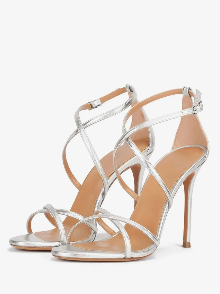 Sandales À Talons Sexy Chaussures Femmes Brides Talons Aiguilles Cuir PU