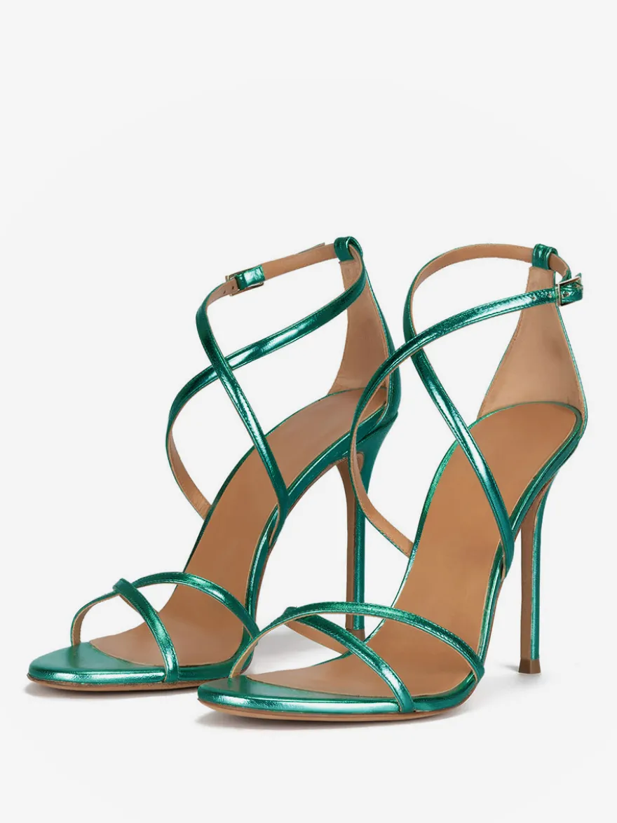 Sandales À Talons Sexy Chaussures Femmes Brides Talons Aiguilles Cuir PU