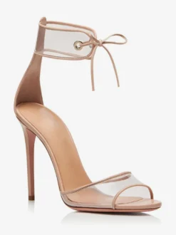 Sandales transparentes à talons hauts et brides à la cheville pour femmes