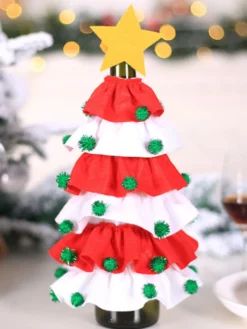 Sapin de Noël rouge Fibre de polyester Vacances de Noël Costumes Accessoires