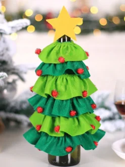 Sapin de Noël rouge Fibre de polyester Vacances de Noël Costumes Accessoires