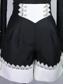 Short Bloomers Gothiques Lolita Pantalon Lolita Droit En Dentelle Noire