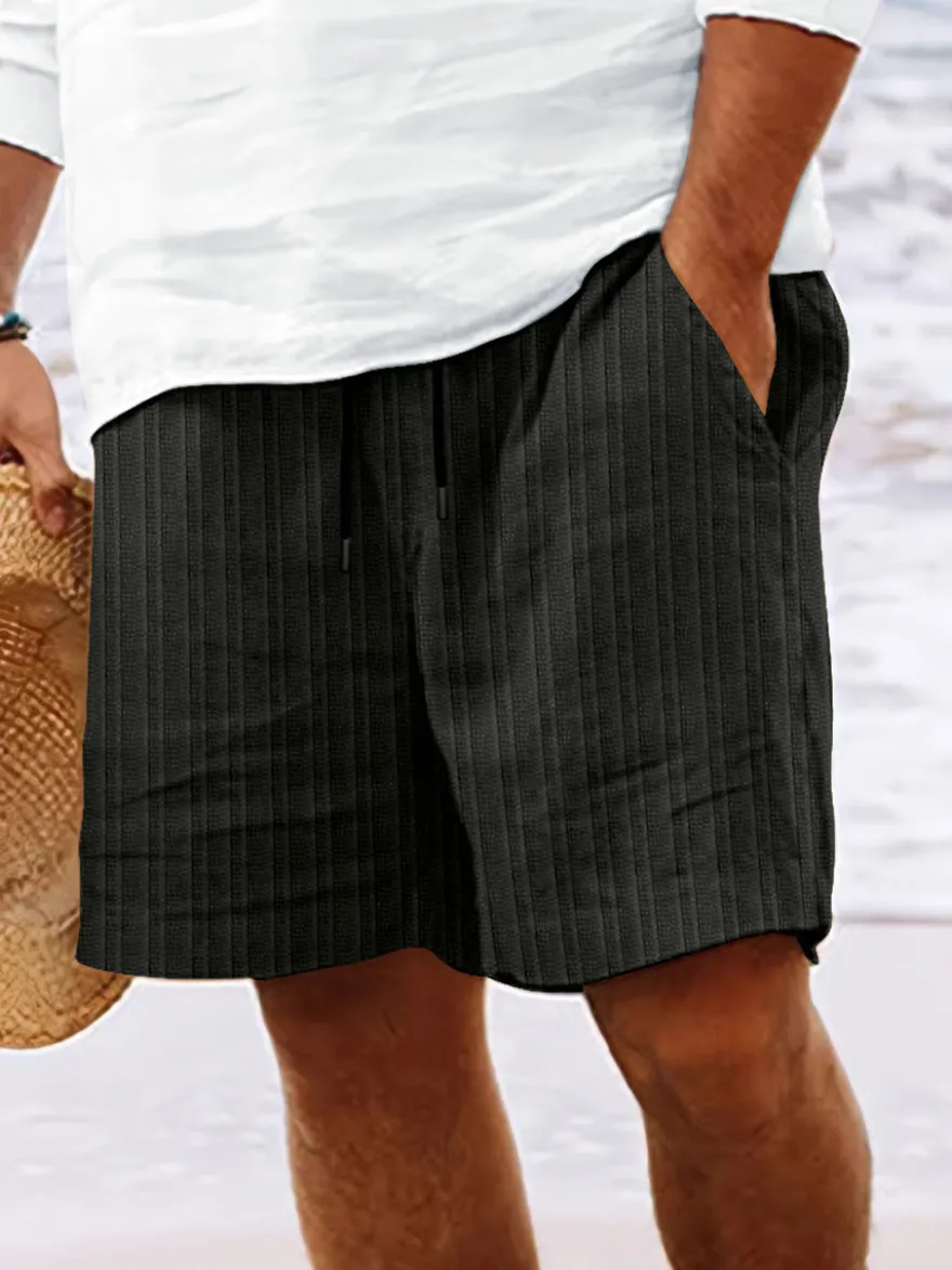 Short décontracté pour homme avec cordon de serrage à la taille short de plage d'été léger