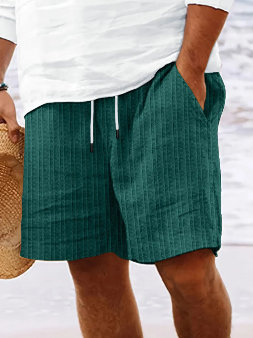 Short décontracté pour homme avec cordon de serrage à la taille short de plage d'été léger