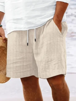 Short décontracté pour homme avec cordon de serrage à la taille short de plage d'été léger