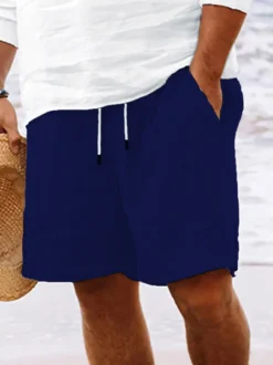 Short décontracté pour homme avec cordon de serrage à la taille short de plage d'été léger
