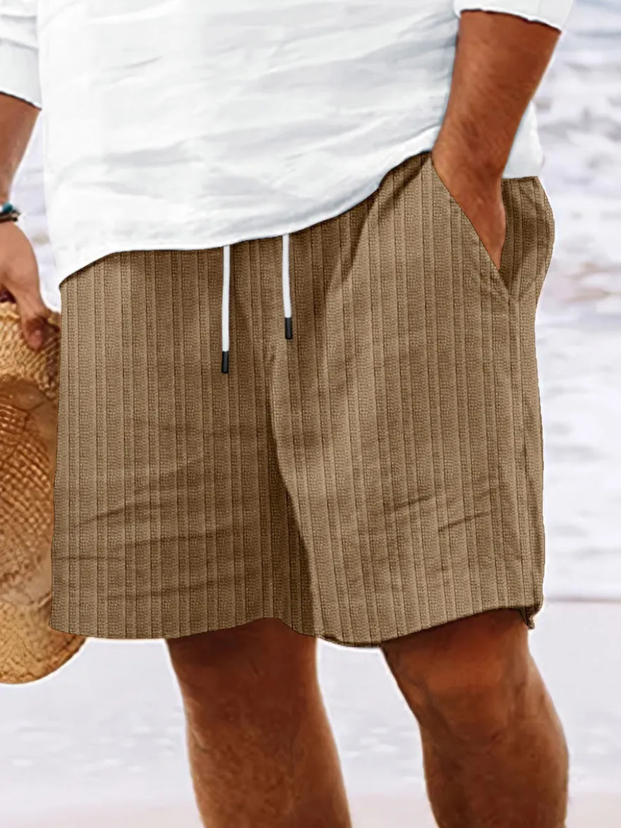 Short décontracté pour homme avec cordon de serrage à la taille short de plage d'été léger