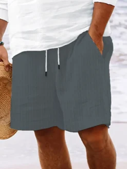 Short décontracté pour homme avec cordon de serrage à la taille short de plage d'été léger