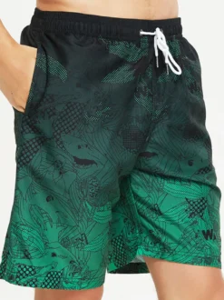 Short de bain homme à séchage rapide grande taille couleur plage