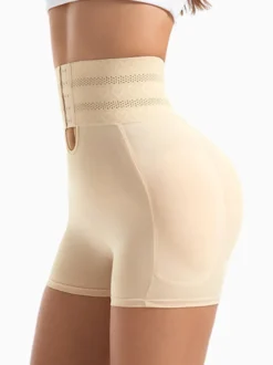 Short gainant taille haute à agrafes effet ventre plat et hanches rehaussées