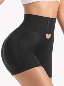 Short gainant taille haute à agrafes effet ventre plat et hanches rehaussées
