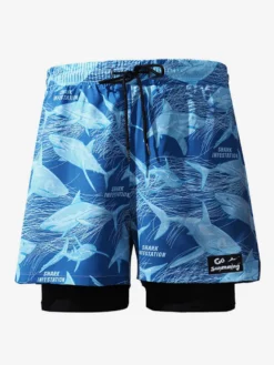 Short imprimé pour homme avec cordon de serrage à la taille pour l'été pour le cyclisme et la plage