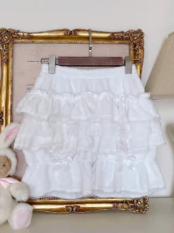 Short Lolita ample en dentelle à volants et pantalon Sweet Lolita rose