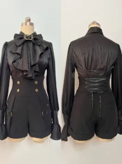 Short Lolita droit noir style bloomer gothique Lolita