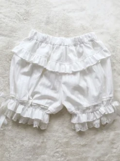 Short lolita en jacquard blanc Bloomers Sweet Lolita Bloomers Déguisements Halloween