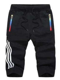 Shorts pour hommes bloc de couleur taille élastique été quotidien décontracté bleu profond shorts pour hommes